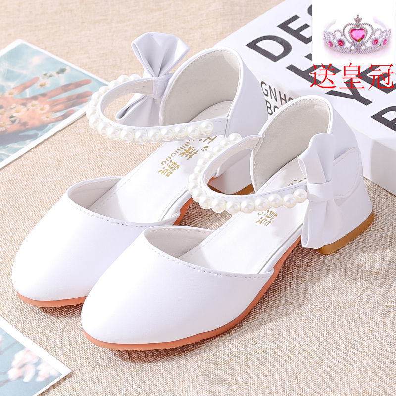 Princess shoes, crystal shoes, girls' flat-soled children's autumn shoes, little princess soft-soled shoes, host catwalk dress performance shoes