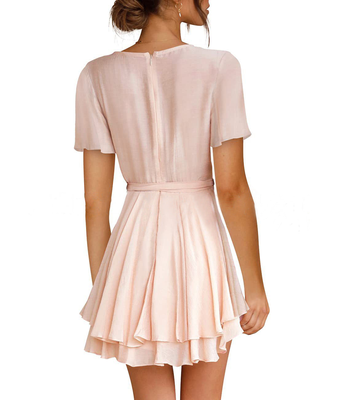 Amazon 2022 cross-border foreign trade ruffled dress autumn new V-neck skirt sexy dress female