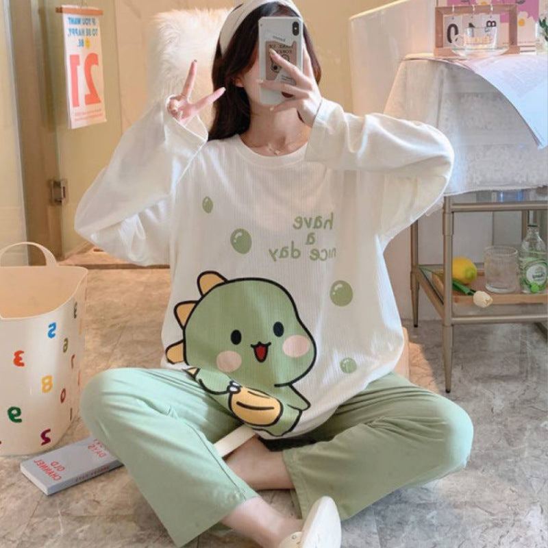 New spring, autumn and winter girls pajamas cartoon cute casual trousers long-sleeved home clothes suits one piece factory wholesale