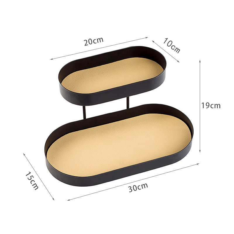 Nordic light luxury style fruit tray double layer candy tray store use net red creative modern home living room snack fruit tray