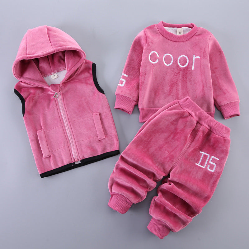 Children's clothing 2023 spring new children's clothing baby three-piece suit girls spring clothes spring boys suits