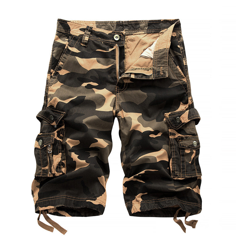 Foreign trade wholesale summer Amazon men's loose casual five-point overalls camouflage shorts multi-pocket pants A083