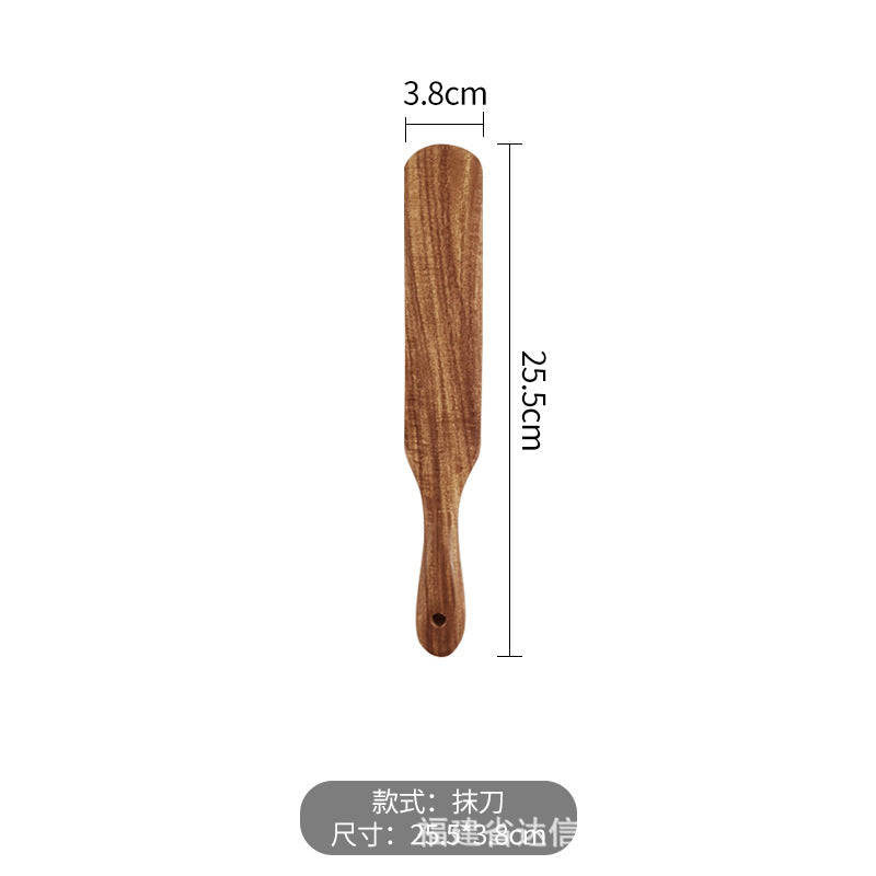 Cross-border acacia wood Amazon wooden shovel cooking shovel filter shovel wooden soup spoon colander wooden rice spoon noodle spoon set