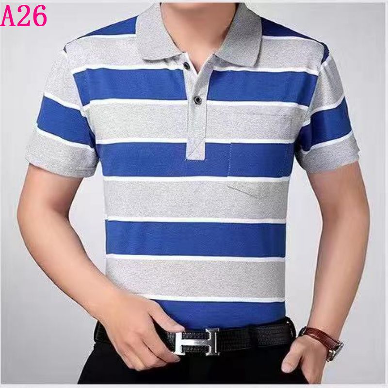 Real pocket summer men's short-sleeved T-shirt wholesale lapel loose middle-aged t-shirt casual trend dad outfit