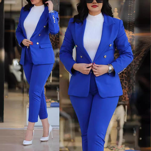 2023 Amazon Independent Station New Fashion Casual Professional Wear Women's Suit Set