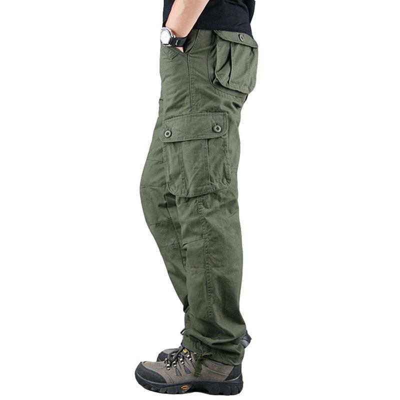 Cross-border export foreign trade multi-pocket men's workwear trousers loose trousers plus size plus size labor protection casual straight trousers