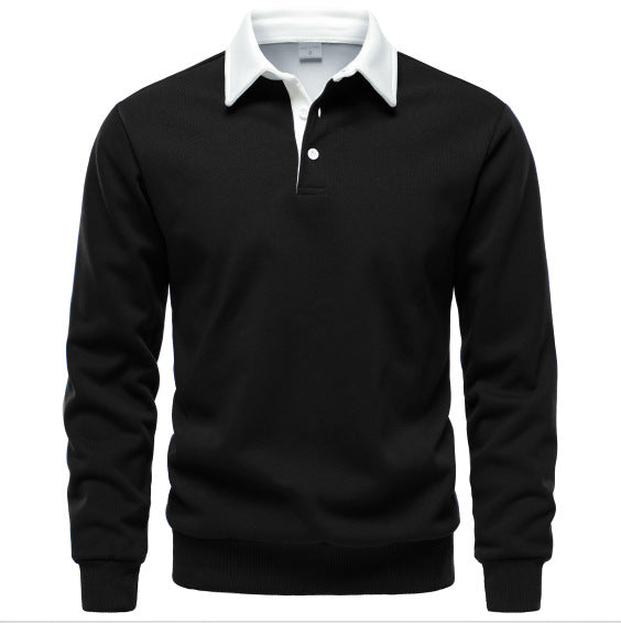 2024 new autumn long-sleeved Polo collar sweatshirt trendy European size foreign trade men's sweatshirt high-quality casual all-match
