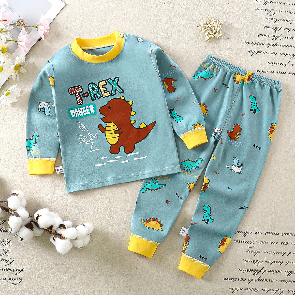 Children's underwear set cotton pajamas girls baby long johns cotton boys home clothes children's clothing wholesale