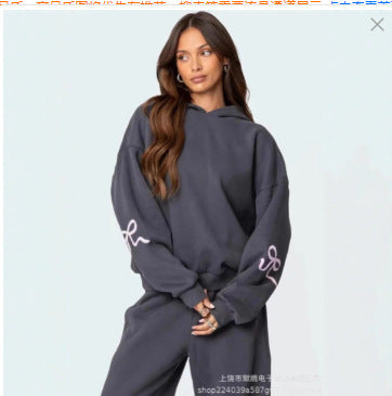 2024 new fashion brand cross-border no hood rope no trouser legs women's large size sweatshirt