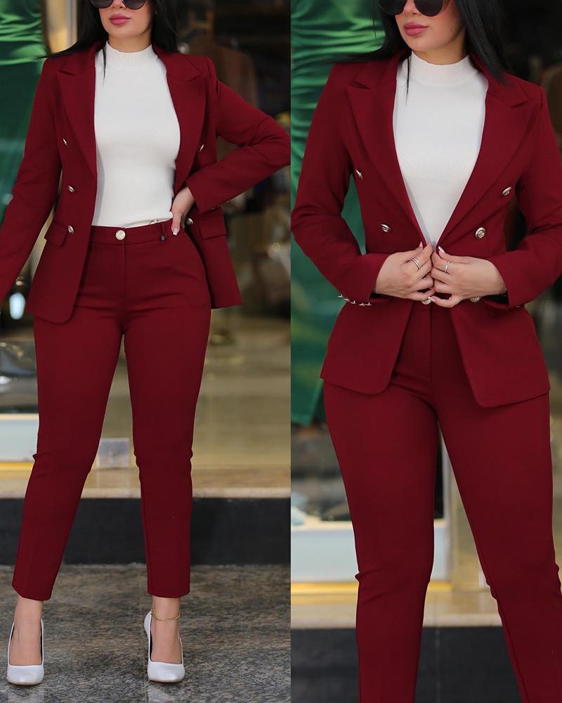 2023 Amazon Independent Station New Fashion Casual Professional Wear Women's Suit Set