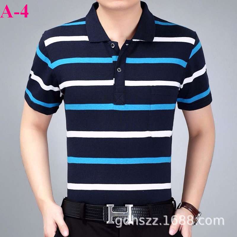 Real pocket summer men's short-sleeved T-shirt wholesale lapel loose middle-aged t-shirt casual trend dad outfit
