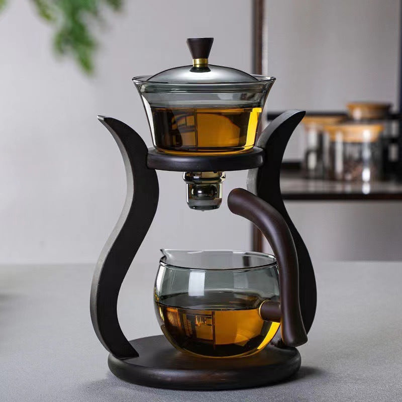 Semi-automatic glass tea set set lazy tea set lazy tea maker office glass all-in-one tea maker
