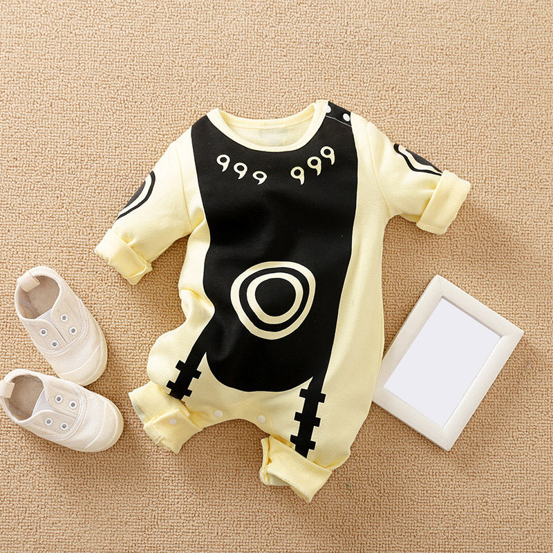 Baby Spring and Autumn Clothing Cotton Long Sleeve Harness Category A Outerwear Animation Themed Newborn Onesie Romper