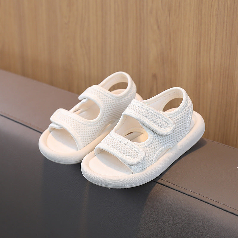 Korean children's sandals 2025 summer girls beach shoes baby soft bottom non-slip boys adjustable leisure sports trend