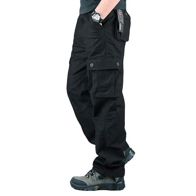 Cross-border export foreign trade multi-pocket men's workwear trousers loose trousers plus size plus size labor protection casual straight trousers