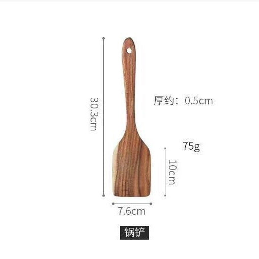 Cross-border acacia wood Amazon wooden shovel cooking shovel filter shovel wooden soup spoon colander wooden rice spoon noodle spoon set