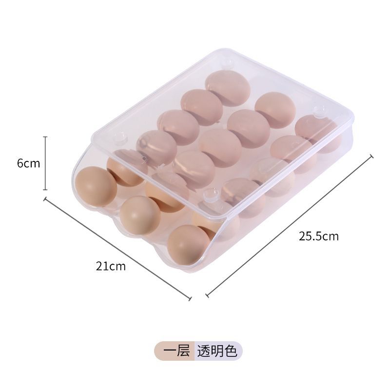 Egg carton automatic egg rolling slide design refrigerator storage box crisper anti-fall large multi-layer storage artifact