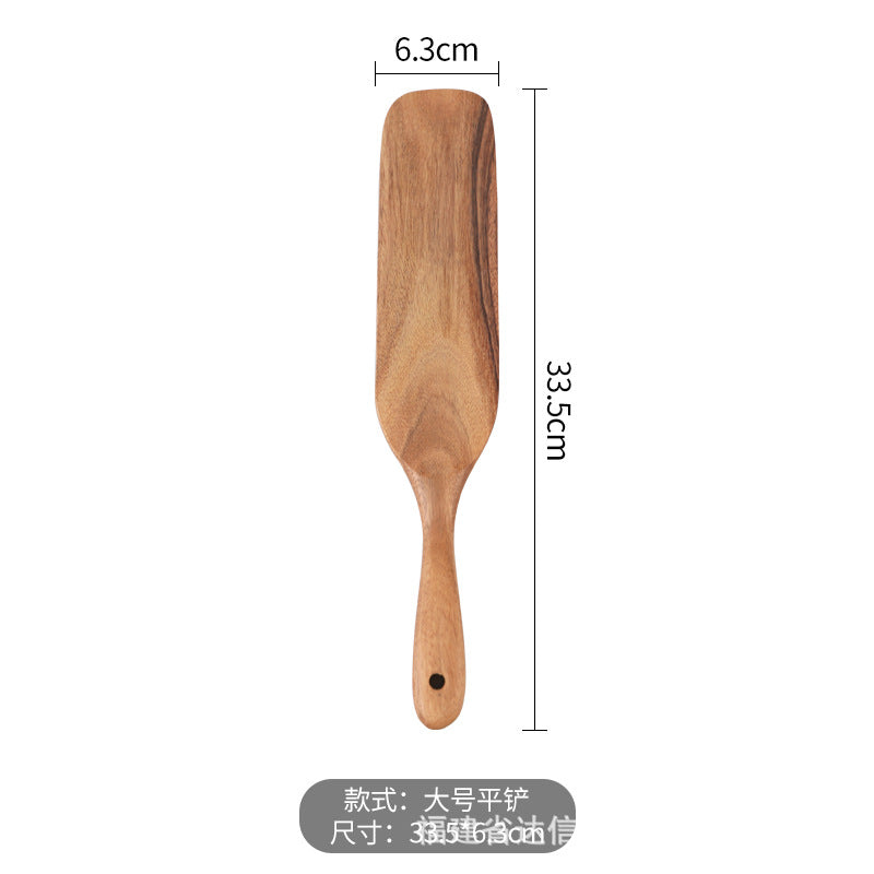 Cross-border acacia wood Amazon wooden shovel cooking shovel filter shovel wooden soup spoon colander wooden rice spoon noodle spoon set