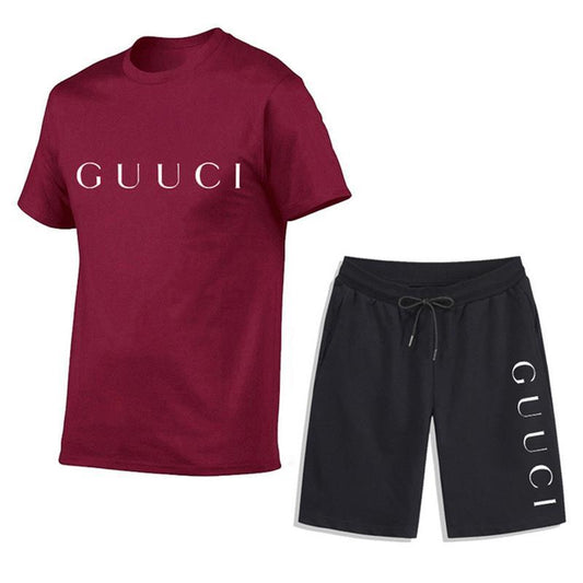 2023 foreign trade new hot-selling summer men's trousers casual fashion shorts nine-point sports casual T-shirt suit