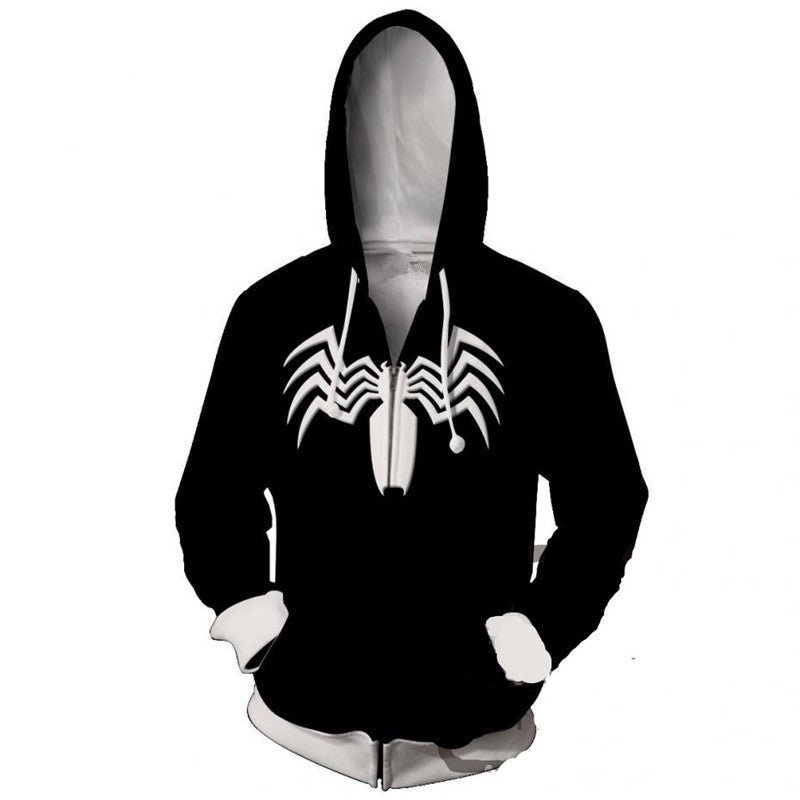 3D digital printing Spider-Man New Era Little Black Spider cosplay anime zipper cardigan hooded sweatshirt