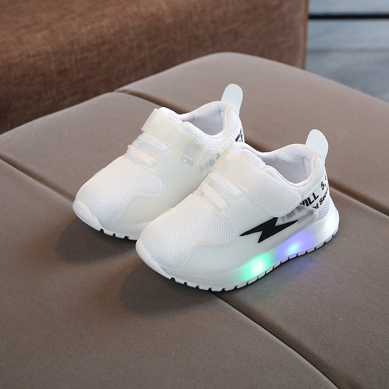 2024 Spring and Autumn New Children's Shoes LED Light Up 1-7 Years Old Children's Sports Shoes Boys and Girls Mesh Lightweight Luminous Shoes