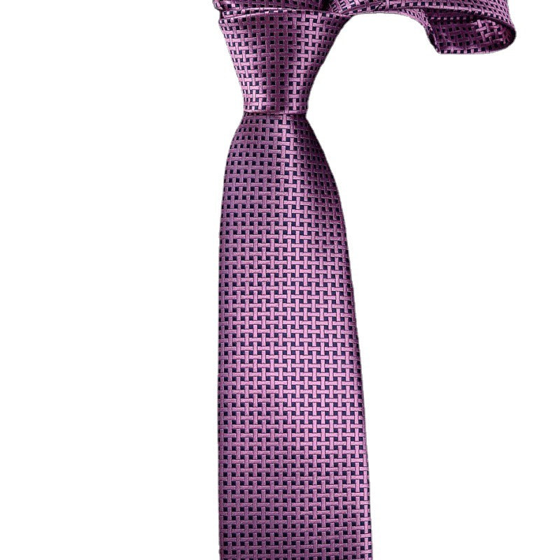 Necktie business tie silk hand tie men's fashion retro business casual professional dress 8CM boxed