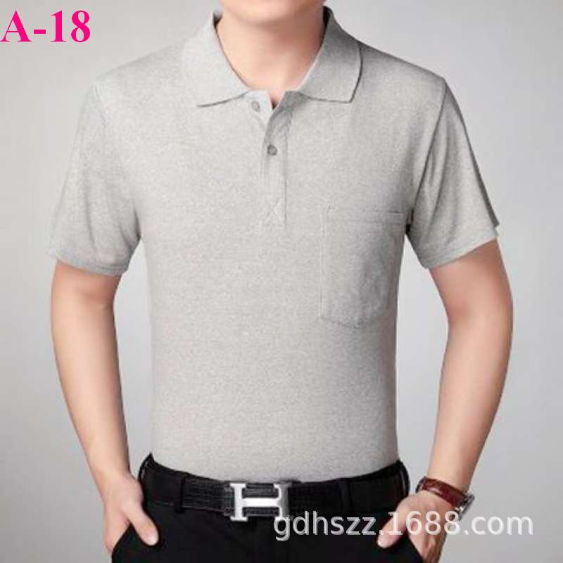 Real pocket summer men's short-sleeved T-shirt wholesale lapel loose middle-aged t-shirt casual trend dad outfit