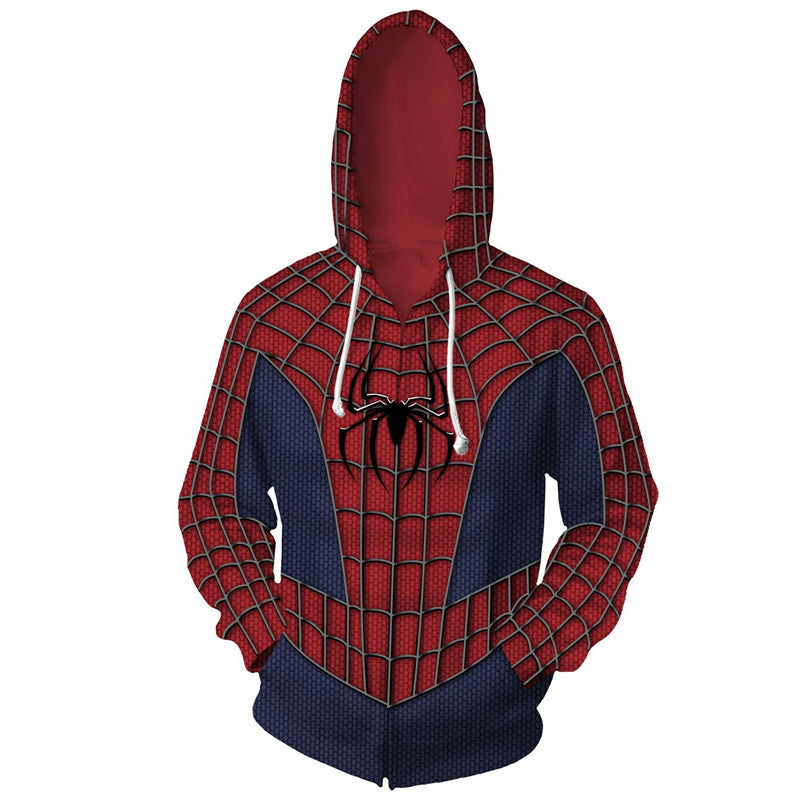 3D digital printing Spider-Man New Era Little Black Spider cosplay anime zipper cardigan hooded sweatshirt