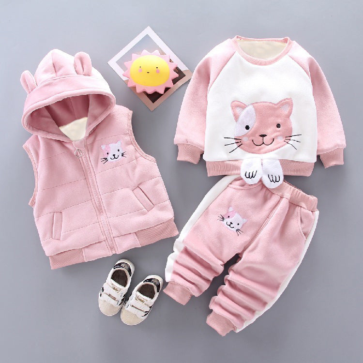 Children's clothing 2023 spring new children's clothing baby three-piece suit girls spring clothes spring boys suits
