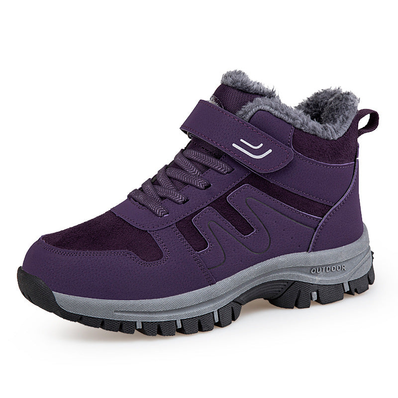 Foot Lijian elderly shoes men's autumn and winter high-top plus velvet thickened cotton shoes sports non-slip walking shoes mother snow boots