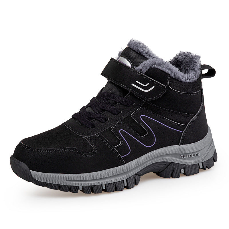 Foot Lijian elderly shoes men's autumn and winter high-top plus velvet thickened cotton shoes sports non-slip walking shoes mother snow boots