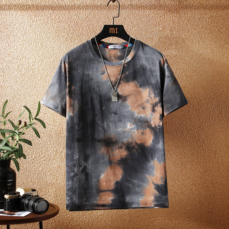 Cross-border 2021 summer new Japanese short-sleeved t-shirt men's trendy brand loose ins Hong Kong style camouflage T-shirt men's clothing