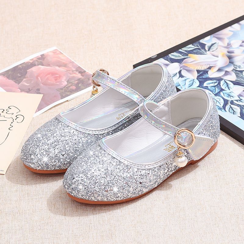 Princess shoes, crystal shoes, girls' flat-soled children's autumn shoes, little princess soft-soled shoes, host catwalk dress performance shoes