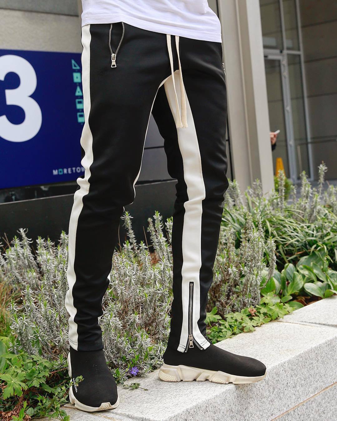 European and American high street new product trouser foot mouth zipper summer trousers casual sports pants running pants factory direct sales