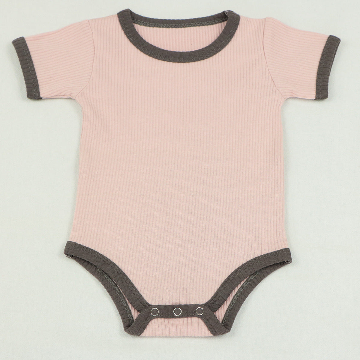 Infant and toddler boys and girls spring and summer ribbed triangle romper clothes crawling clothes jumpsuit