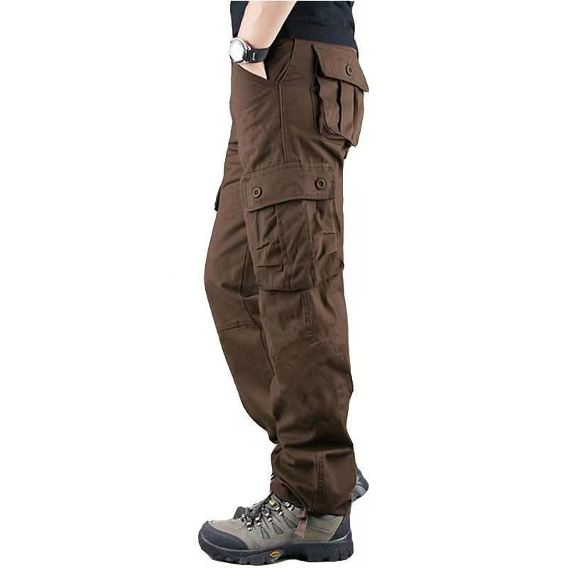 Cross-border export foreign trade multi-pocket men's workwear trousers loose trousers plus size plus size labor protection casual straight trousers