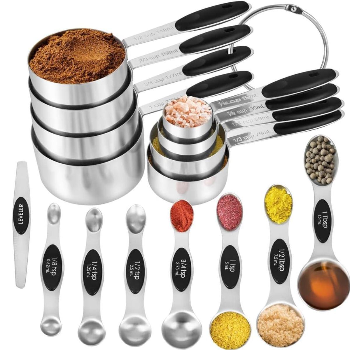fcm stainless steel measuring cup measuring spoon 23 piece set with graduated measuring cup household measuring spoon food grade baking tools