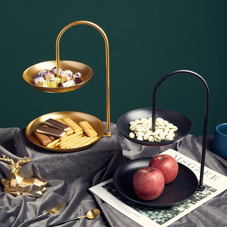 Nordic light luxury style fruit tray double layer candy tray store use net red creative modern home living room snack fruit tray