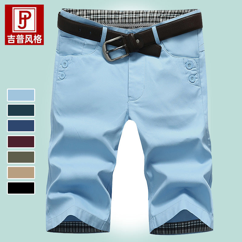 Summer cotton men's pants youth five-point pants straight pants men's casual pants outdoor beach shorts 1819