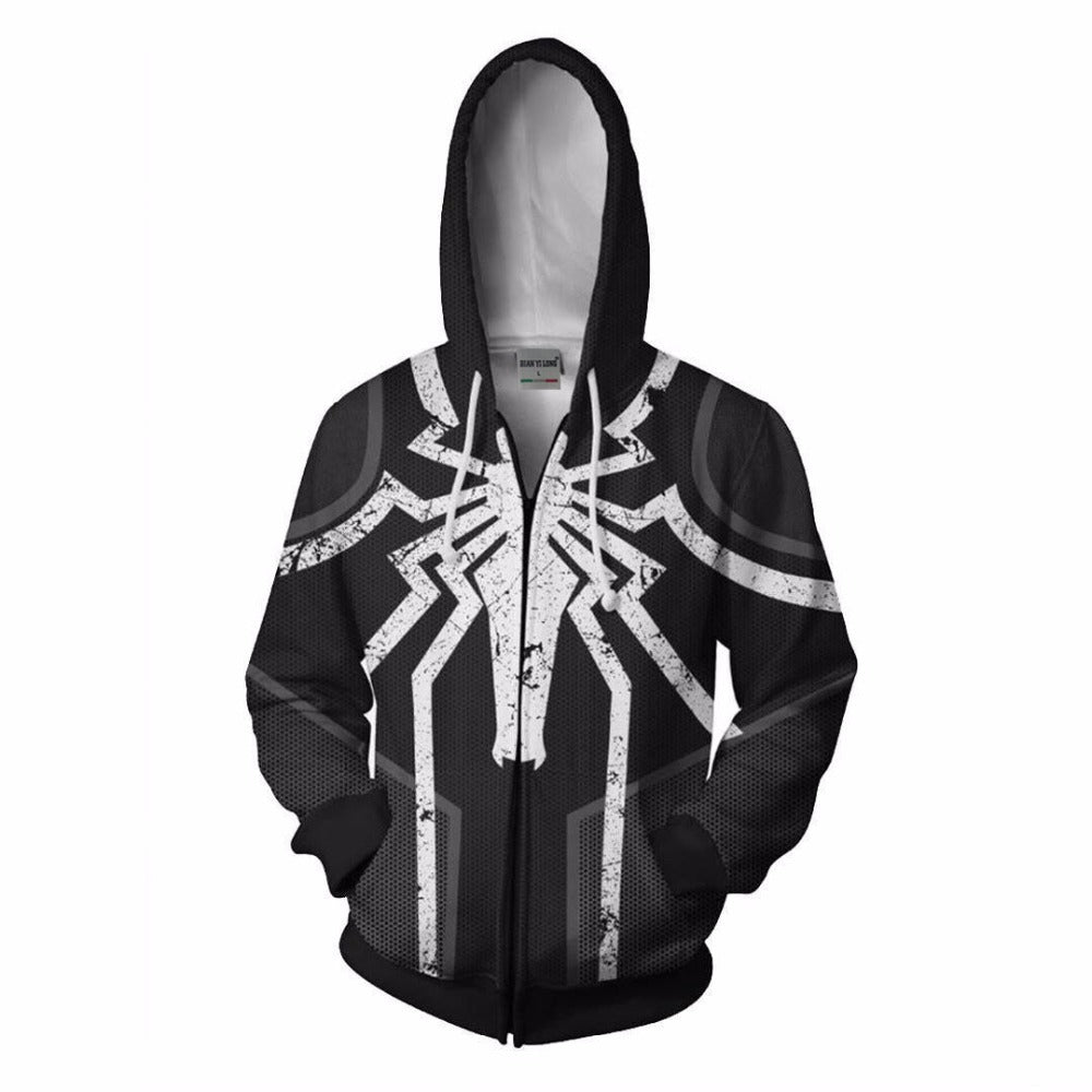 3D digital printing Spider-Man New Era Little Black Spider cosplay anime zipper cardigan hooded sweatshirt
