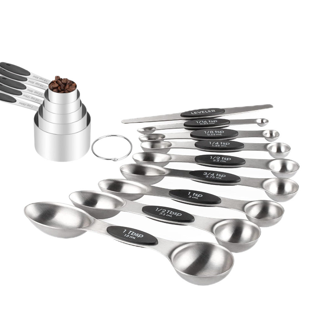 fcm stainless steel measuring cup measuring spoon 23 piece set with graduated measuring cup household measuring spoon food grade baking tools