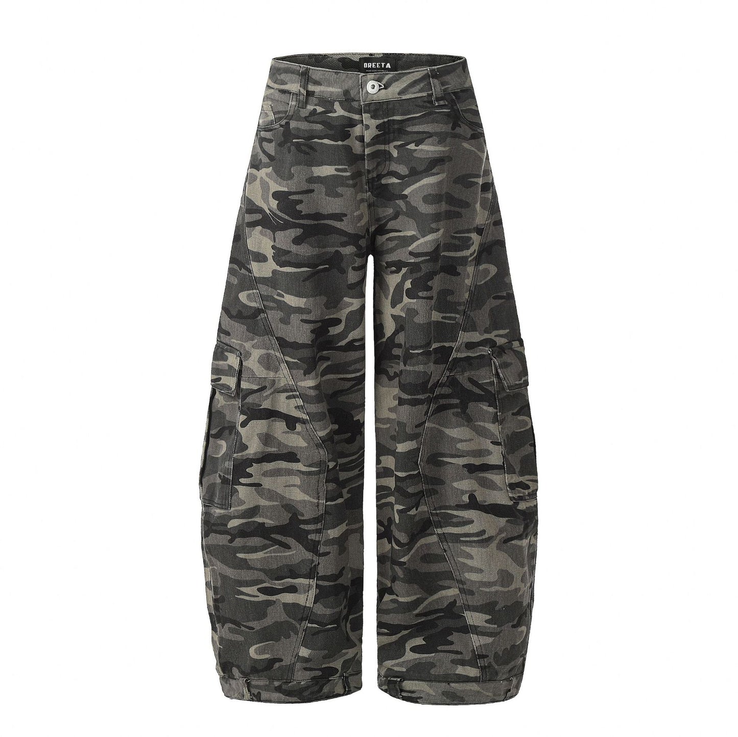 OREETA丨American retro wide-leg camouflage pants machete overalls wear-resistant and dirt-resistant high street casual pants for men and women