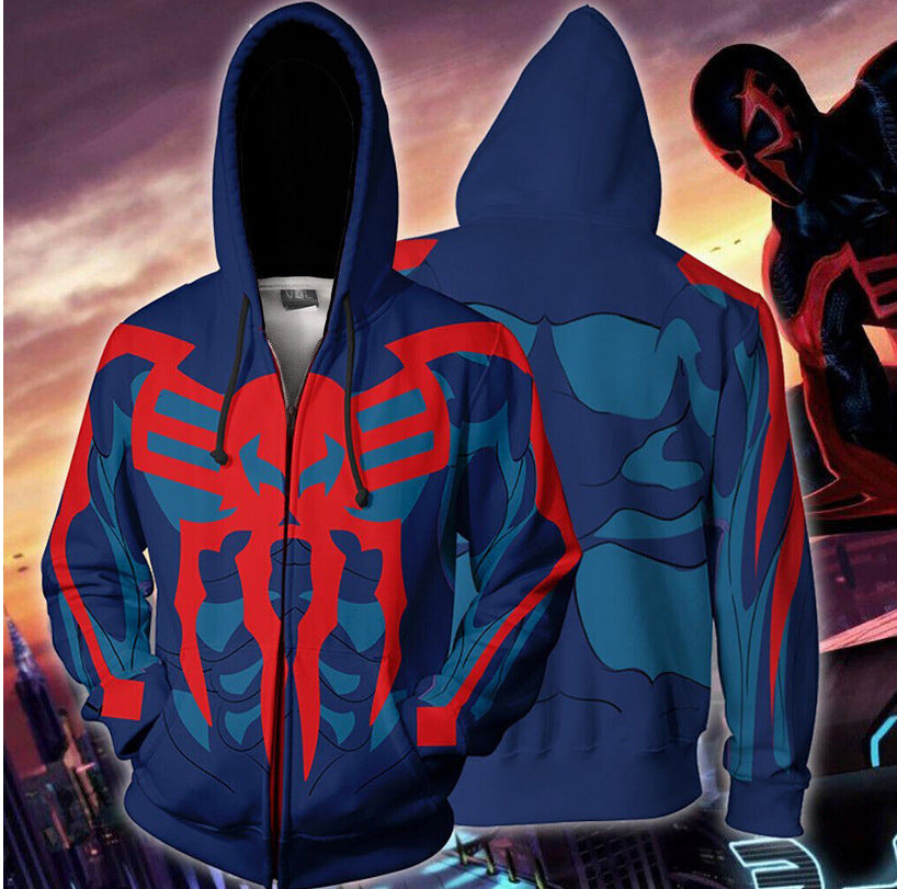 3D digital printing Spider-Man New Era Little Black Spider cosplay anime zipper cardigan hooded sweatshirt