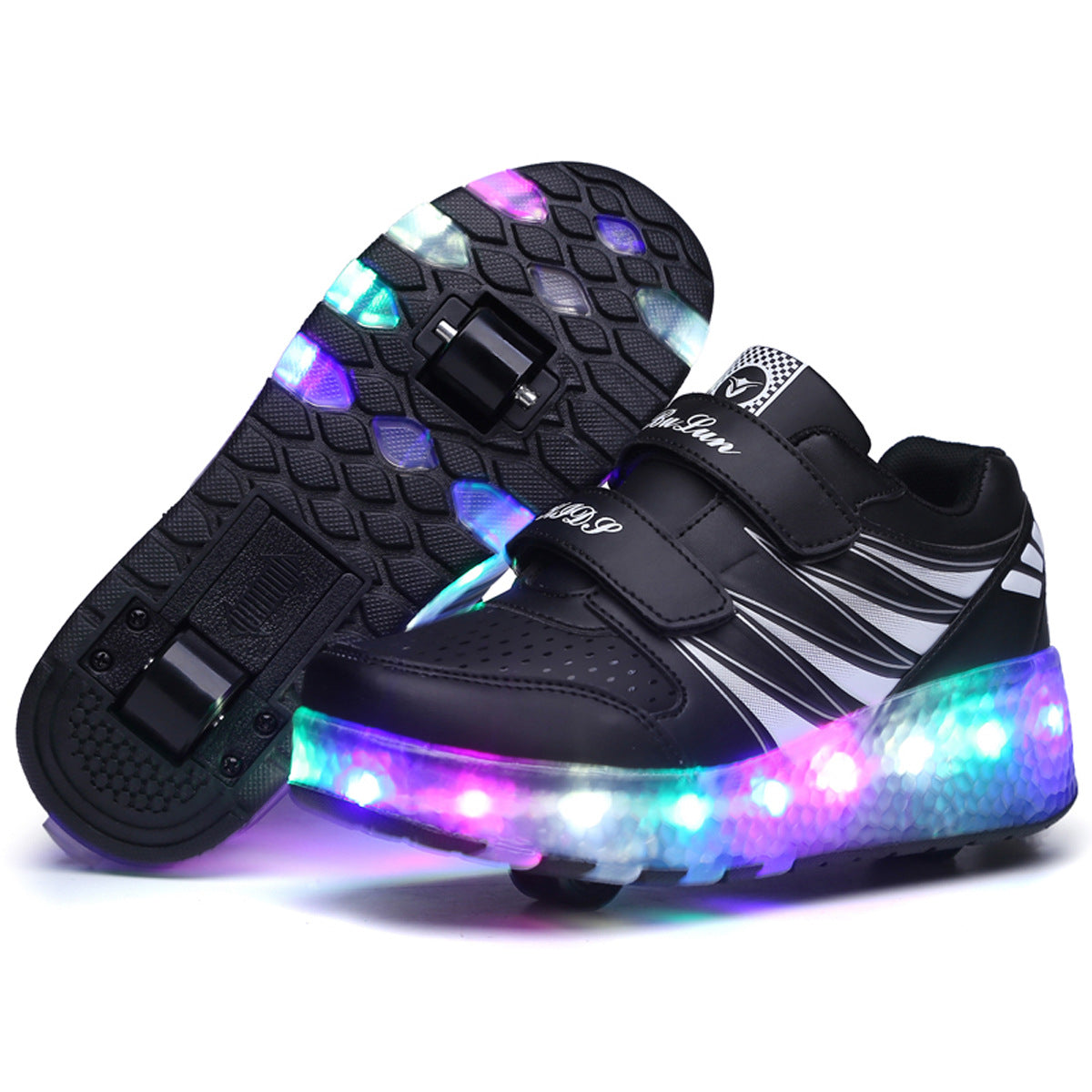 Cross-border special for Heelys shoes LED hair smooth roller shoes boys and girls student sports single and double wheels Amazon