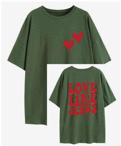 Cross-border new foreign trade independent station women's jacket round neck back letter printing short-sleeved t-shirt loose large size