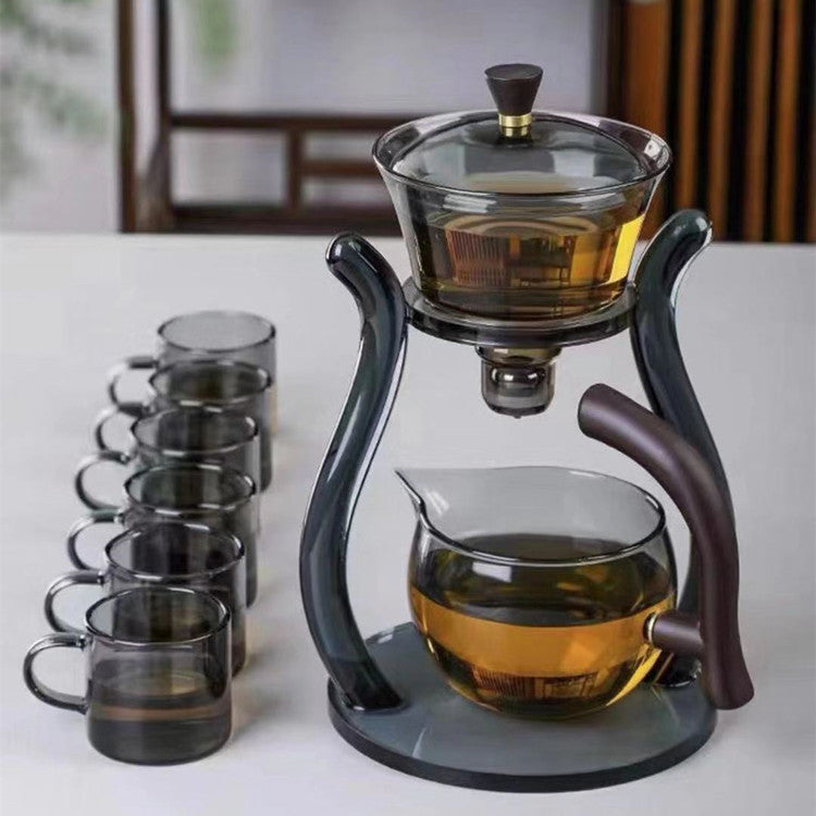 Semi-automatic glass tea set set lazy tea set lazy tea maker office glass all-in-one tea maker