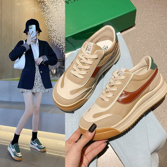 Color Matching Forrest Gump Shoes Women 2023 Spring and Autumn New Casual Retro Sneakers Girls Students Lace Up Sports Shoes Women Wholesale