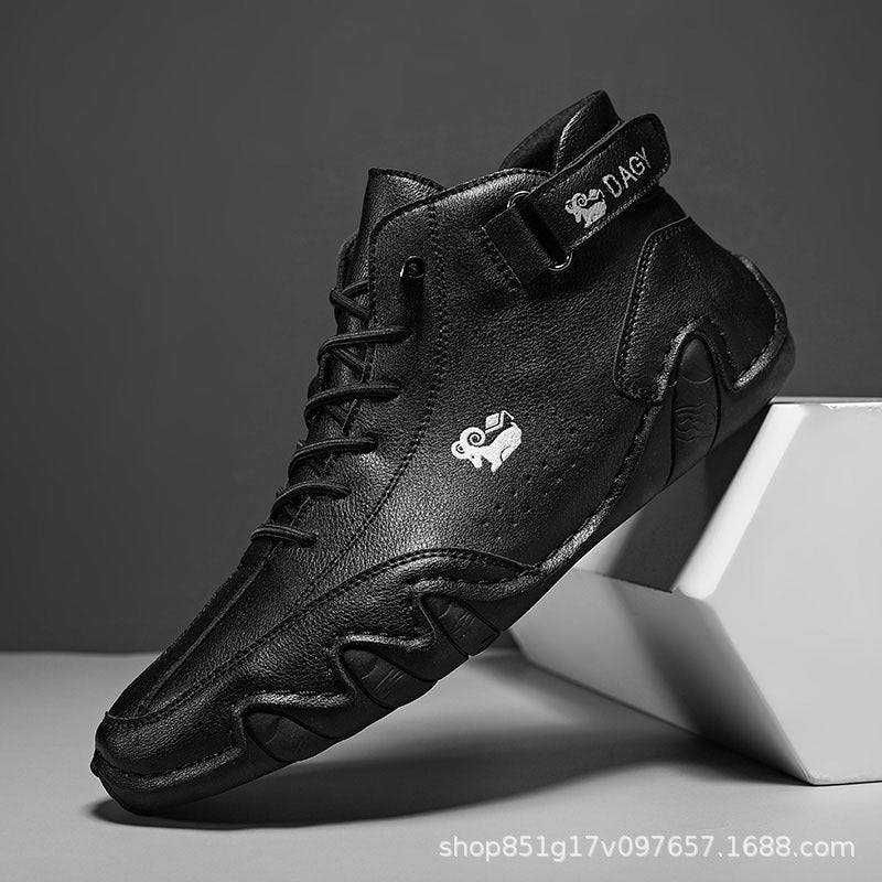 Didi Ram popular style men's shoes high-top cotton shoes men's casual shoes winter plus velvet thickened shoes Martin boots men's models