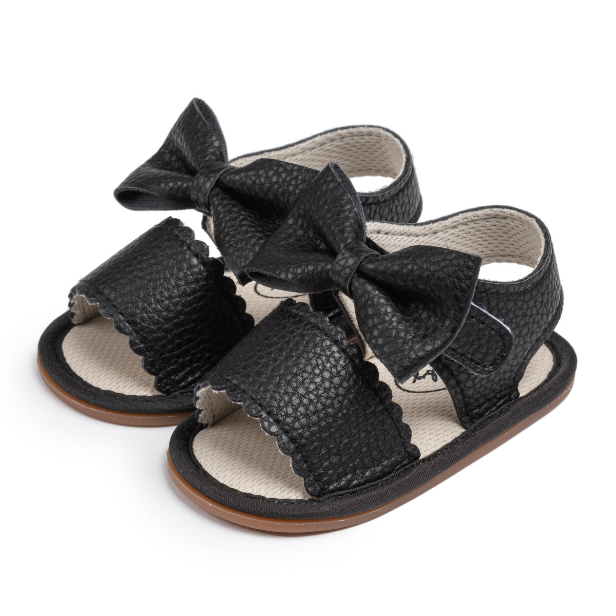 New summer sandals for girls with bowknot PU non-slip soft sole toddler shoes babyshoes