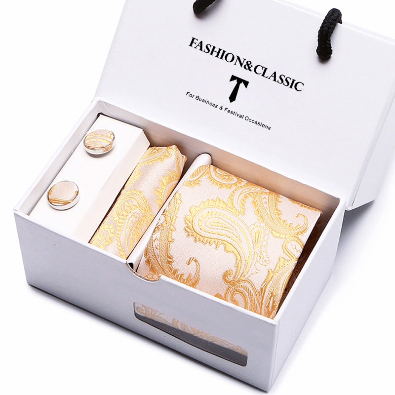 Men's tie gift box 5-piece suit group tie business formal wedding tie manufacturer wholesale